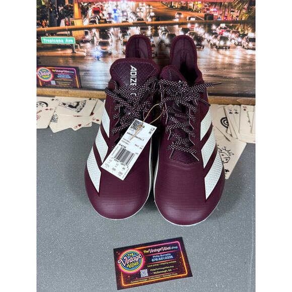 Adidas Adizero Electric.1 Football Cleats Burgundy White IF4196 Men’s 7.5 New